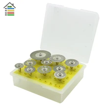 10pcs/Set Diamond Saw Blade Cutting Cut Off Discs Disk Wheel Shank for Dremel Rotary Abrasive Tool Accessories