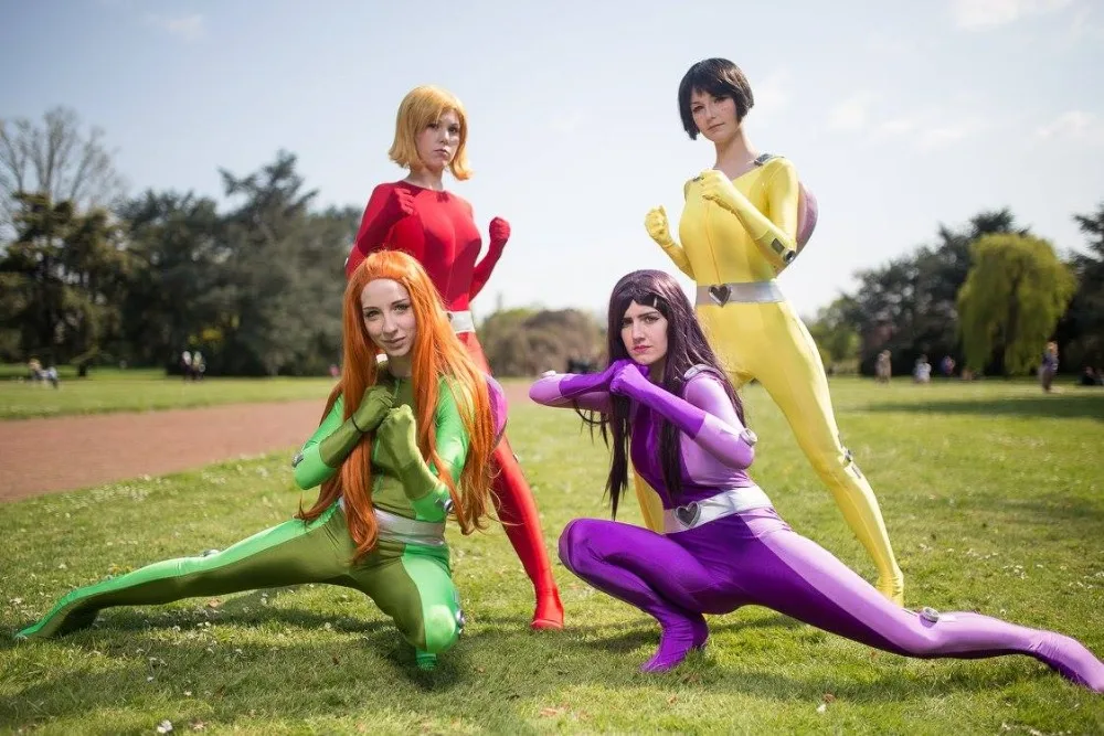 Totally Spies Base Suit Lycra Spandex Jump Suit Superhero Zentai Catsuits C...