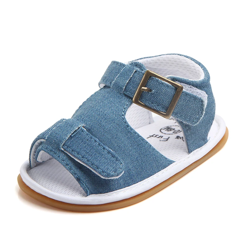 Simple soft sole sandals anti skid baby pu sandals Summer Leather TPR