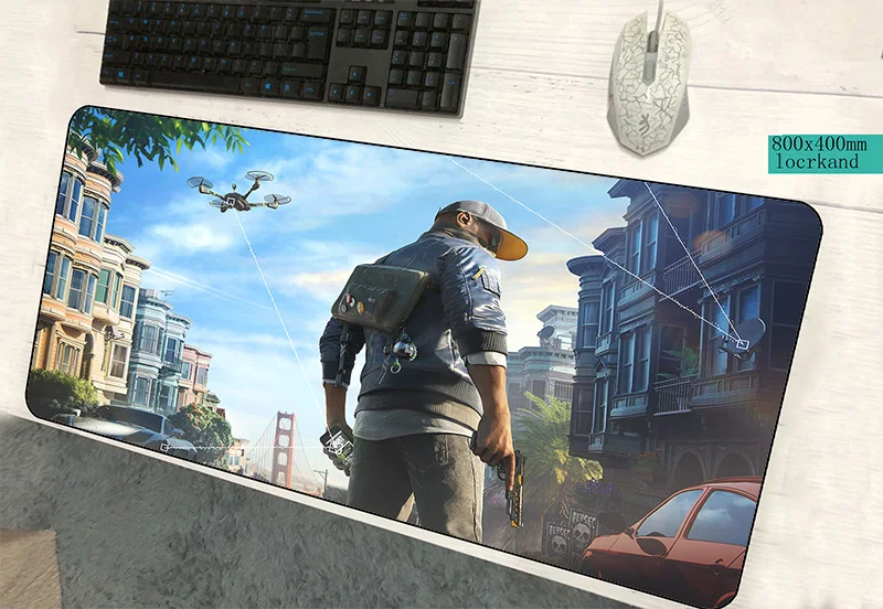 

Watch Dogs 2 mouse pad 800x400x2mm mats best seller Computer mouse mat gaming accessories Mass pattern mousepad games pc gamer