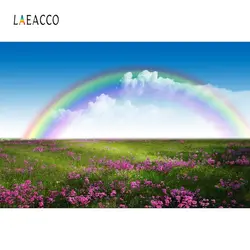Laeacco с пейзажем цветок море Радужный фон ребенок портрет фотография задний фон фотообои фон для фотостудии