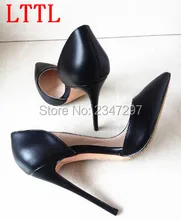 LTTL Klassische frauen-pumpen slip-on schuhe öffnen auf die seite spitz high heels frauen party schuhe