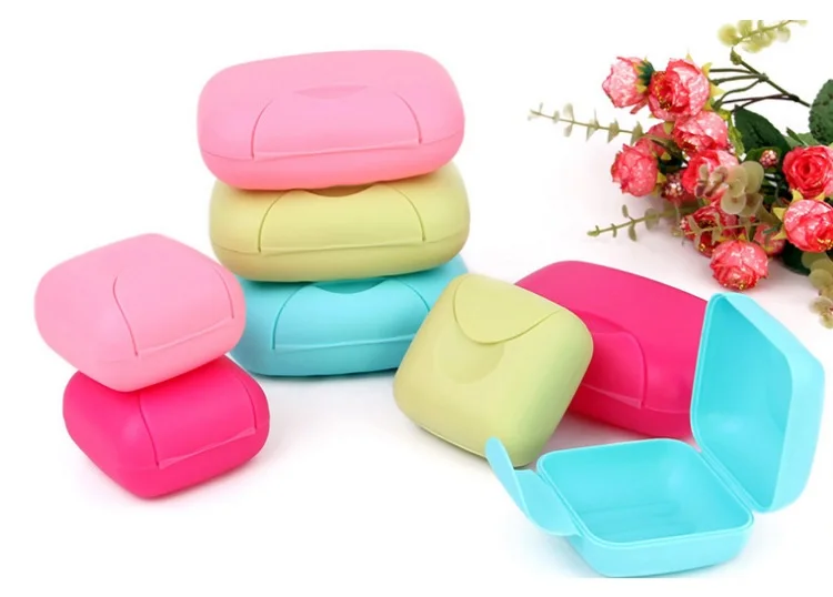 

Candy Color Practical Travel Lock Seal Soap Box Creative Portable Soap Boxes with Lid Household wen7134