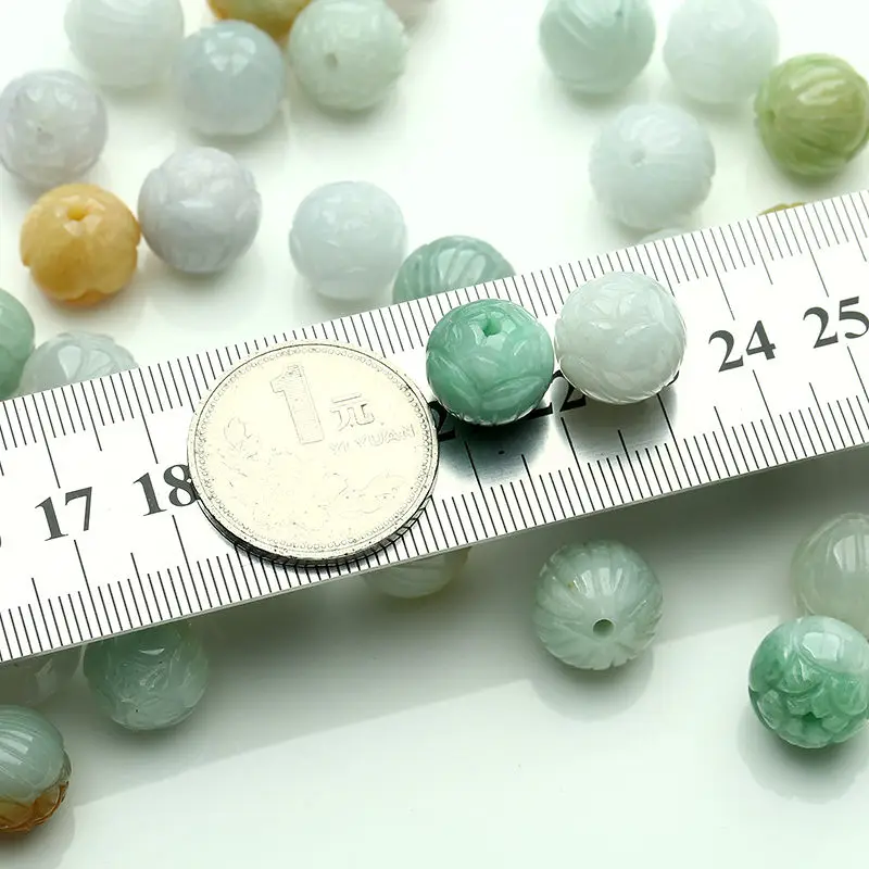 

10PCS Natural Grade A Jade (Jadeite) loose Round bead/ Size: 13mm (Wholesale)