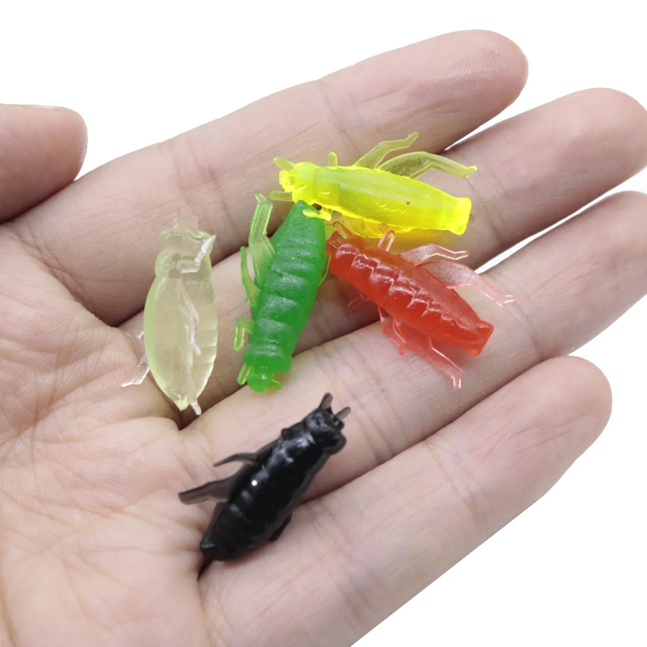 100 قطعة/الوحدة الصيد السحر 5 لون الكريكيت لينة الحشرات الطعم Pesca خفيفة الوزن الجندب المحيط Wobblers سيليكون الطعوم