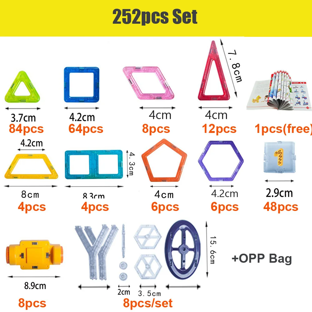 110-252 шт. магнитные блоки, набор для строительства, дизайнерские строительные игрушки, Магнитные Развивающие игрушки для детей, подарок для детей