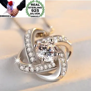 

OMHXZJ Wholesale European Fashion Woman Girl Party Wedding Gift Star Amethyst 925 Sterling Silver Pendant Necklace NA41