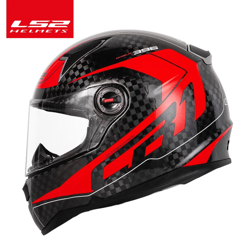 Новое поступление LS2 12 K из углеродного волокна moto rcycle шлем LS2 CT2 Полный лицевой шлемы moto casque moto без насоса FF323 тот же материал - Цвет: red frequency