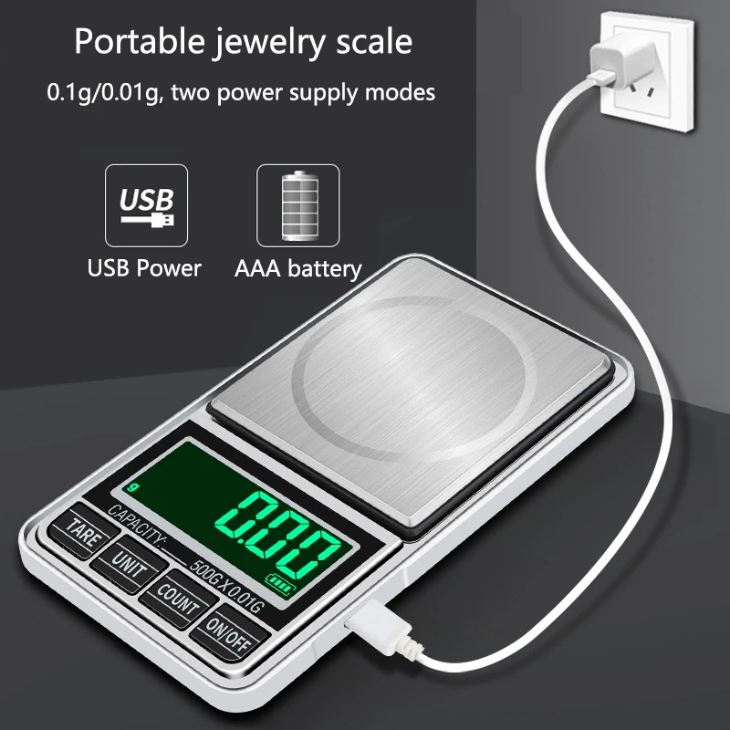 USB power портативные золотые ювелирные весы, точные электронные весы 0,01 г/500 г/г карманные цифровые весы для дома