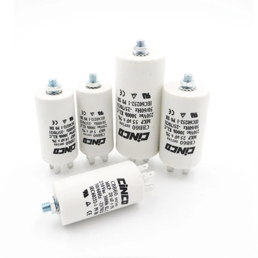 

60mf 55mf 50mf 45mf 40mf 35mf 30mf 20mf 18mf 16mf 15mf 14mf 12.5mf 12mf 10mf 8mf 7mf 6mf 5mf Motor Run Capacitor 250 VAC V Volt