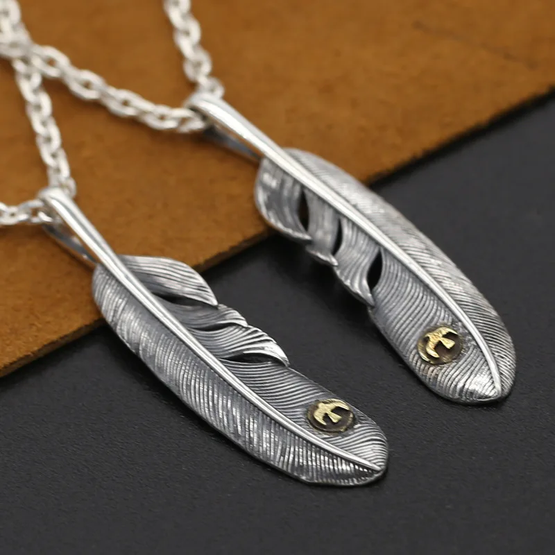 

S925 Sterling Silver Takahashi Goro Jewelry Vintage Retro Thai Silver Handmade Personality Eagle Plumeria Pendant