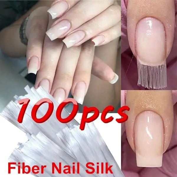 

100pcs/set Professional Nail Art Extension Fiberglass Acrylic Transparent Tips DIY Tools for Woman Female Nails Building