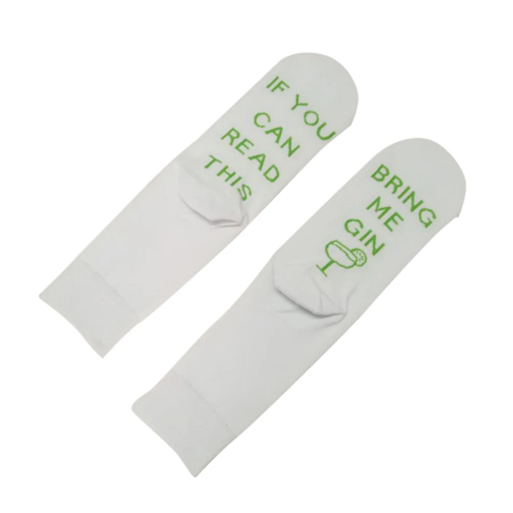 #*Cheap 1 Pair Socks If You Can Read This Bring Me Gin Funny Breathable Elasticity for Winter KS shipping