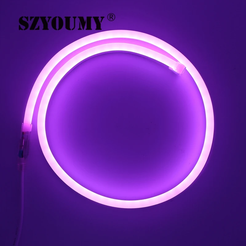 SZYOUMY Светодиодные ленты неоновые огни Гибкая RGB 220 В 110 В 12 В светодиодный мягкий свет Водонепроницаемый на открытом воздухе Красочные для