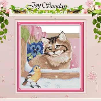 

Birds and cats patterns counted Cross Stitch 11CT 14CT Cross Stitch Set Wholesale DIY Cross-stitch Kit Embroidery Needlework