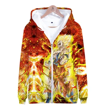 

Hot Sale Anime Dragon Ball 3D Zipper Hoodie Boy/Girl Comfortable o-neck pullovers High Quality personality Tops