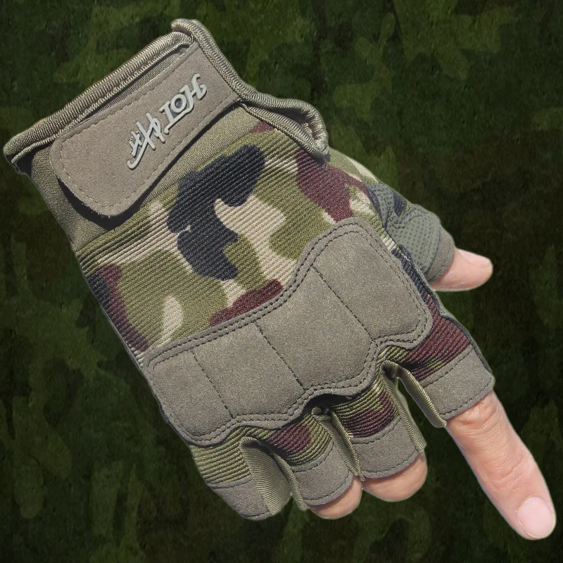 Мужские Военные перчатки без пальцев, тактические Фитнес перчатки мужские армейские резиновые Противоскользящие половины пальцев
