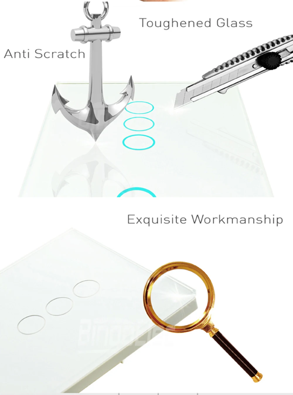 cristal interruptor cego padrão da ue rolo