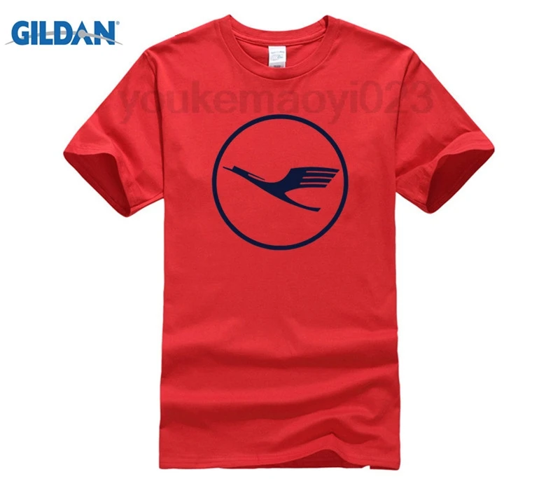 

GILDAN Lufthansa German aircraft flying T-shirt cotton Lycra top Fashion Brand t shirt new DIY Style high quality