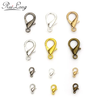

100pcs/lot 10mm Alloy Lobster clasp Hooks for necklace bracelet chain DIY jewelry findings&components