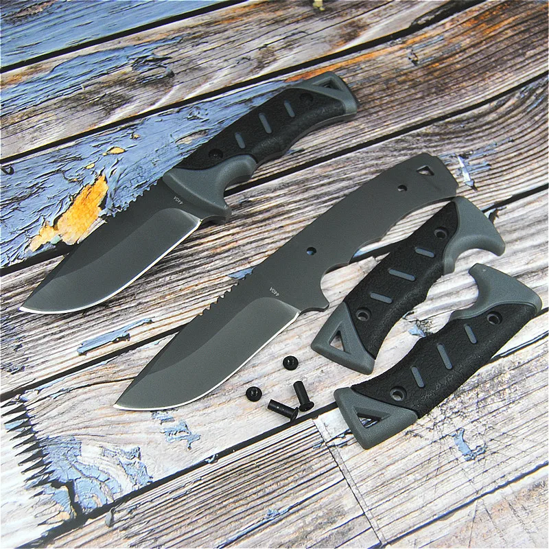 EVERRICH Fishing diving knife hunting knife camping tool tactical knife complete or serrated fixed blade knife+ scabbard