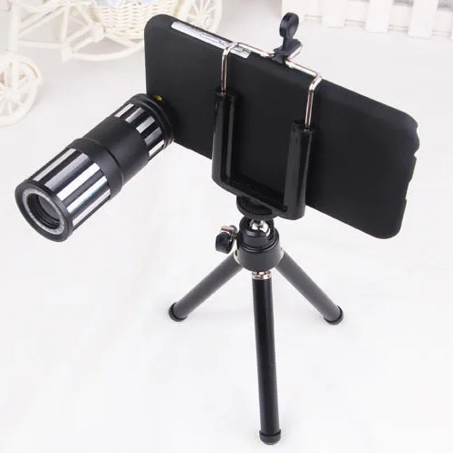 

Super Wide Angle 20mm Metal 12X Telephoto Lens Portable Phone Camera Kit with Tripod Clip and Phone Case for iPhone 6 6S Plus