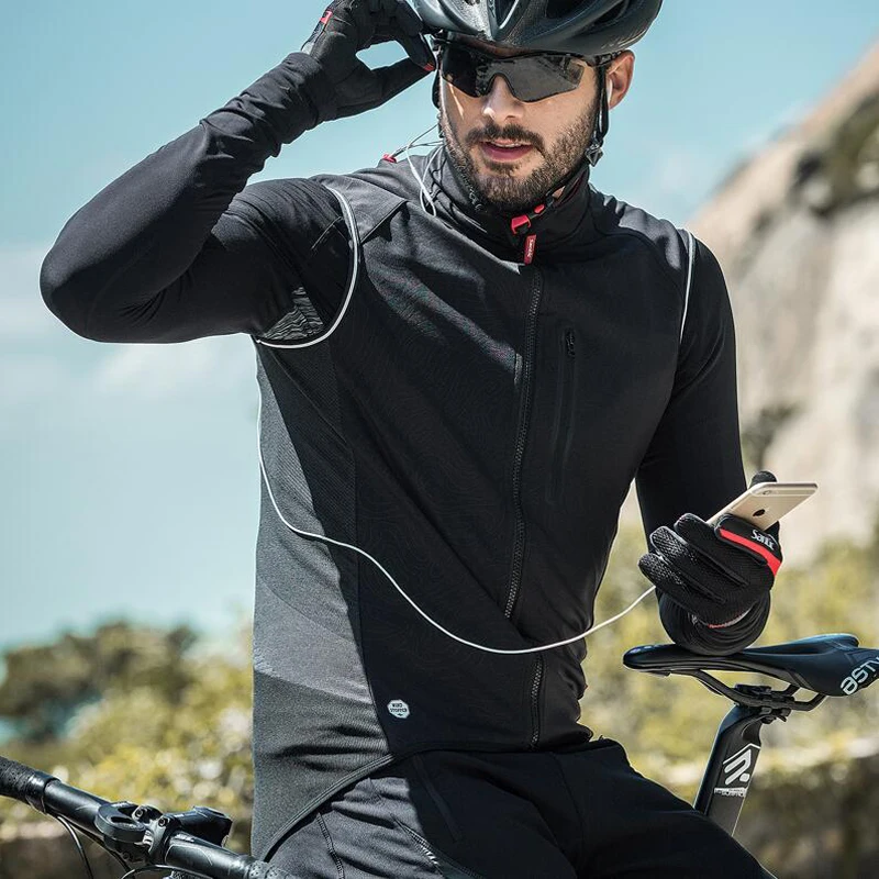 Santic весна осень мужской жилет для велоспорта ветрозащитный светоотражающий без рукавов анти-пот теплые куртки жилет для верховой езды жилет для шоссейного велосипеда