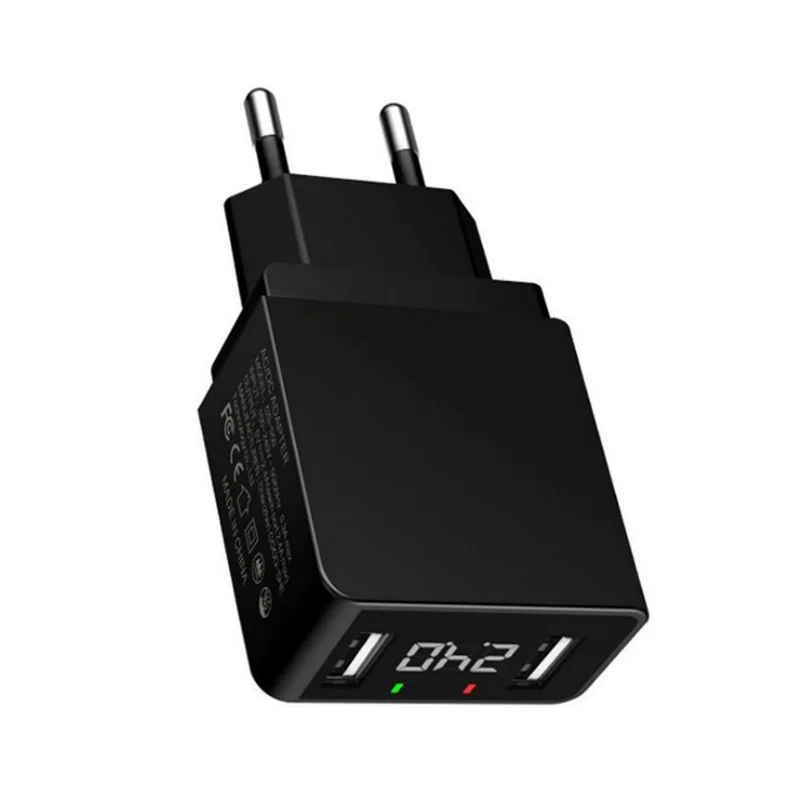 

LED display Dual USB Charger 2.4A Fast Charging Travel Wall Charger Adapter EU Plug Mobile Phone Charger For iPhone Samsung