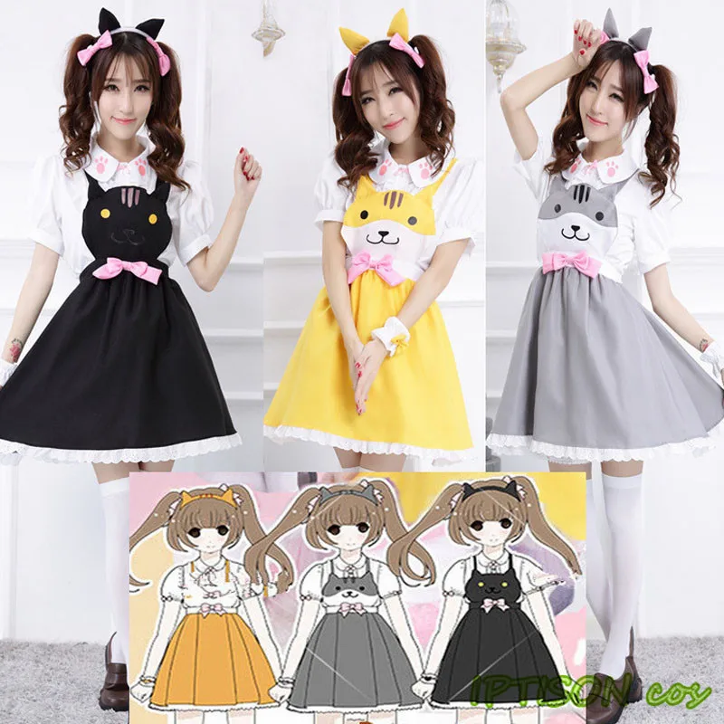 Mujeres Gato Adorable Vestido De Lolita Juego Cosplay Disfraz