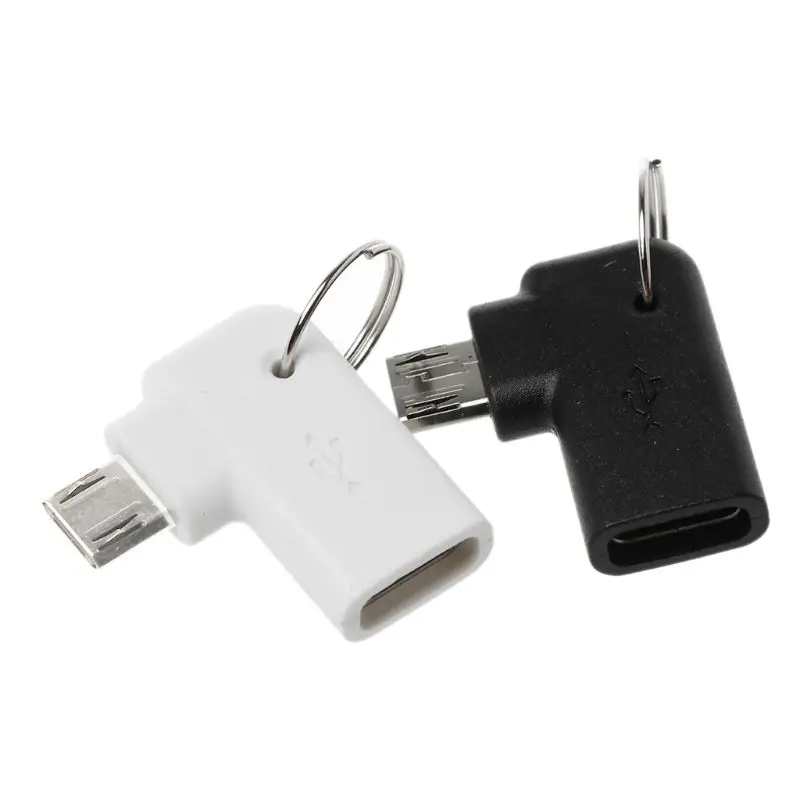 90 Degree Type C Female to Micro USB Male Charging Converter Connector Adapter for Samsung Huawei Android Mobile Phone Tablet
