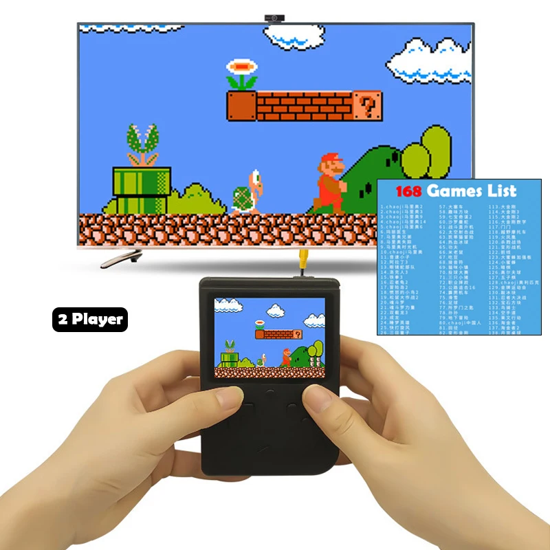 

Coolbaby RS-6 Mini Retro Handheld Game Console 8-Bit 3.0 Inch Color LCD Color Game Player Built-in 168 games gift for Kid