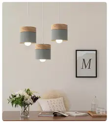 Скандинавский креативный ресторанный подвесной светильник; цветная лампа для столовой; современная простая прочная деревянная гостиная с