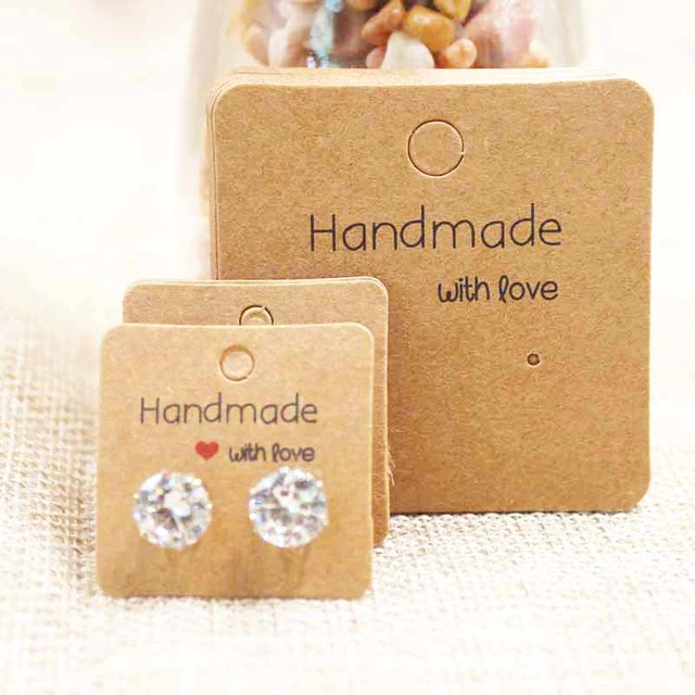 100pcs 5x4cm Fashionable Earring Packaging Card In Various Styles