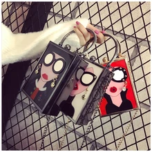 Z912 женский акриловый клатч, индивидуальный стиль, красная девочка, форма,, Женский вечерний кошелек, сумочка для девочек с цепочкой