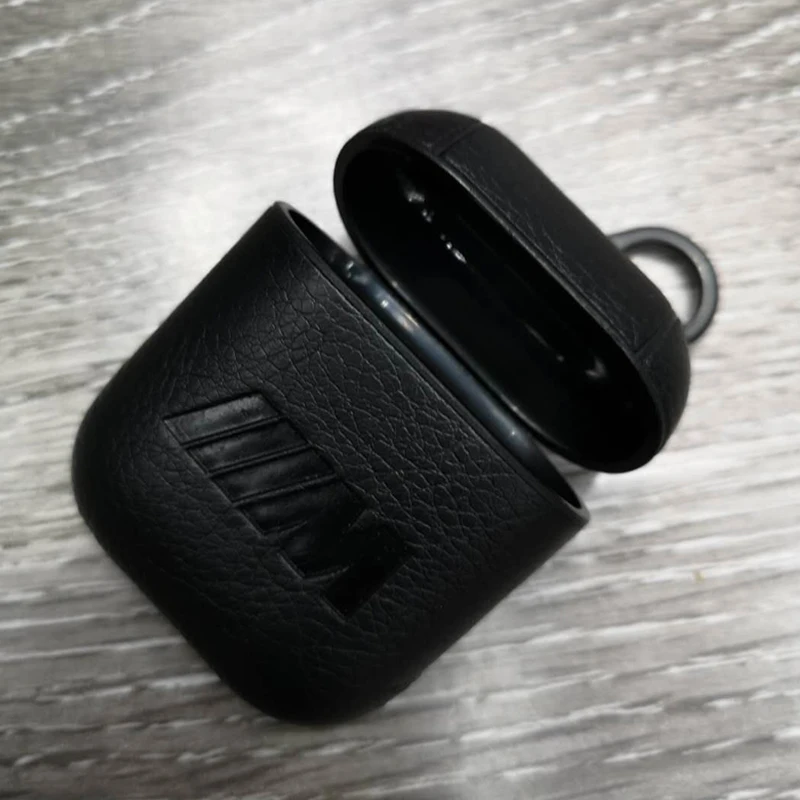Hot Carbon fiber soft leather Wireless Earphone Charging Cover Bag for Apple AirPods 1 2 car M Motorsport Bluetooth Headset Box