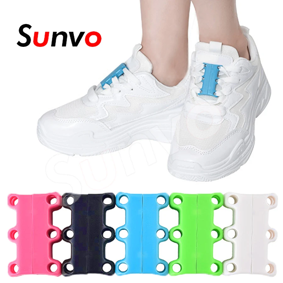 

Sunvo Magnetic Shoelace Buckle Lazy Closures Chaussure Strong Lace Shoe Laces No Tie Lace for Men Women Sneakers Sports Shoes