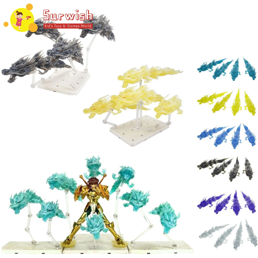 

Surwish 4pcs Dragon Special Effect Decoration Dragon Model For General Scale Model Action & Toy Parts Medel Decor