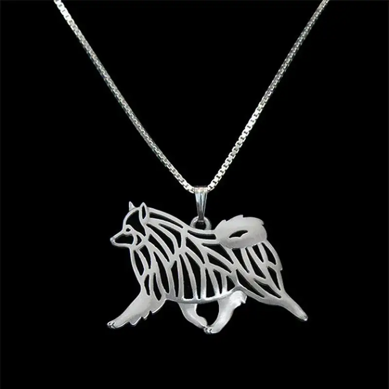 Hot Sale Jewelry Dog Shaped Necklaces Women's Alloy Keeshond Pendant