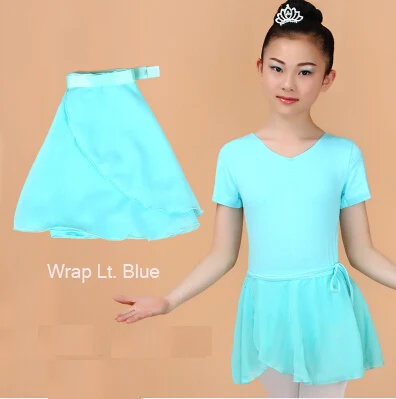 Новинка года; летняя шифоновая эластичная балетная Тюлевая юбка для танцев для девочек; детская балетная пачка; гимнастическое трико; распродажа - Цвет: Wrap Lt Blue