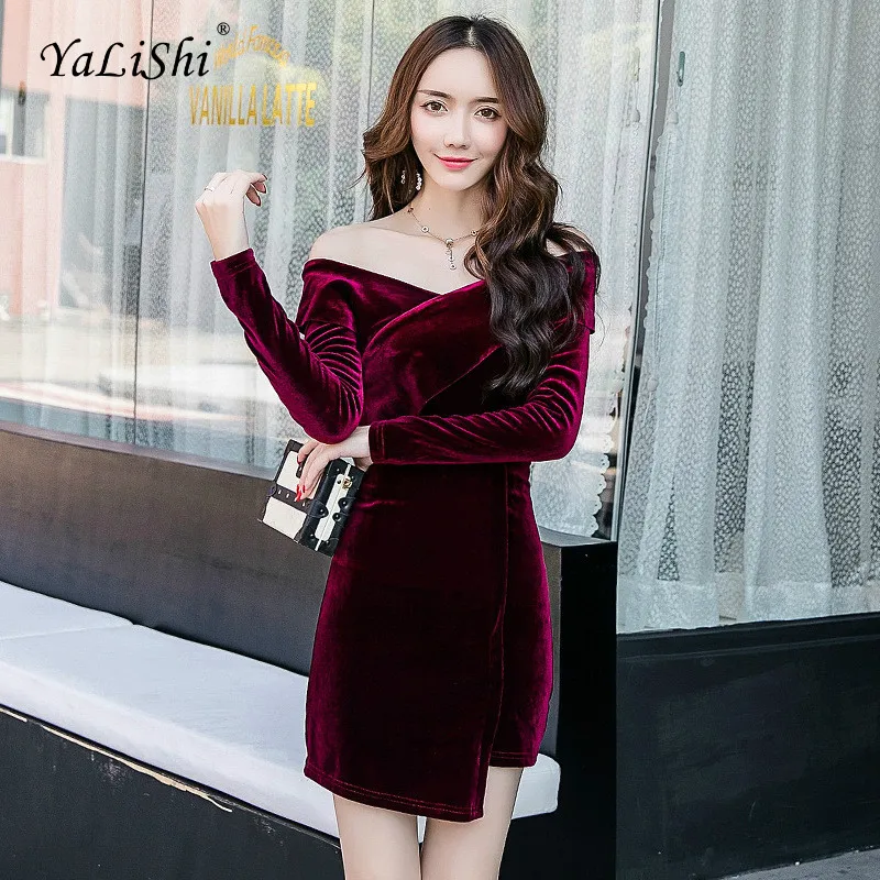 

Solid Plus Size Asymmetrical Dress 2018 Women Autumn Red Black Long Sleeve Slash Neck Sexy Vintage Dress Boho Wrap Dress Ladies