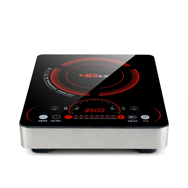 

Electric Induction Cooktop Cooker 3500W Induction Cooker Commercial Intelligent Touchpad Black Microlite Panel 220V Household