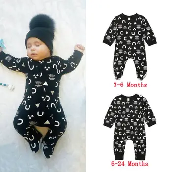 

2018 Autumn Winter Casual Newborn Infant Baby Girl Boy Print Long Sleeve Long Pants Romper Jumpsuit Playsuit Clothes