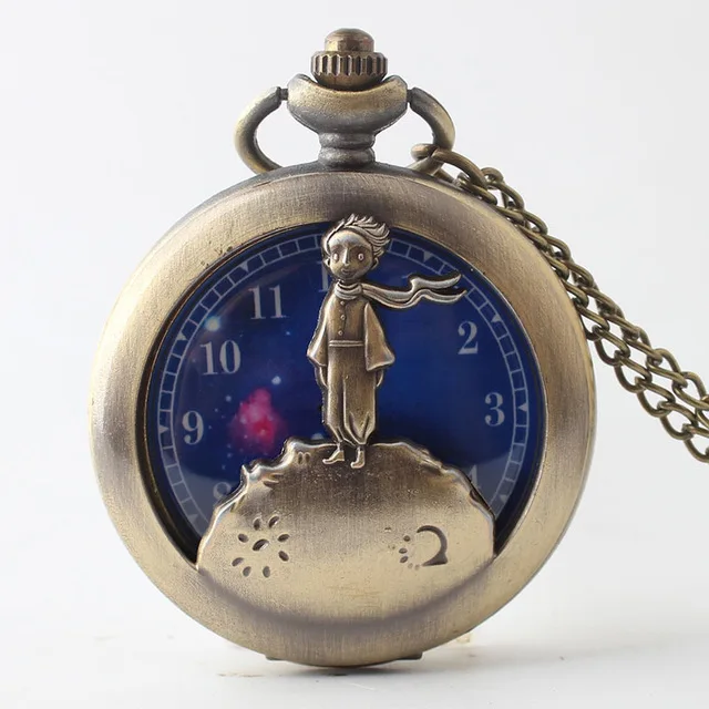 

Fashion Mens Women Pocket Watches Girl Carving Logo Vintage Casual Blue Fob Watch Quartz Pocket Watch For Gifts