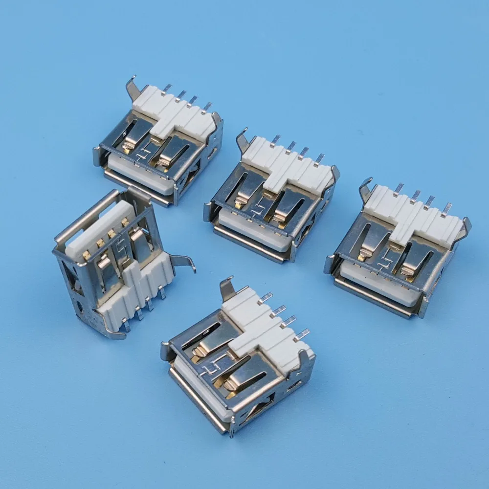100 шт. usb type A 4Pin угловая розетка smt PCB Mount припой разъем|connector 2|connector 4pinconnector |