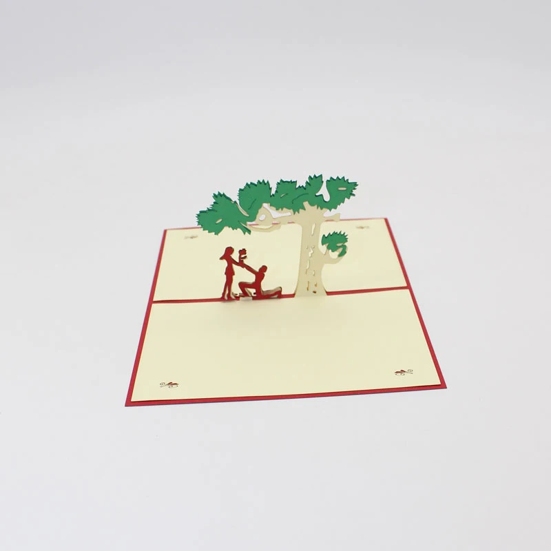  3D Laser Cut Handmade Romantic Propose Paper Invitation Greeting Card Show Love PostCard Valentine' - 32892347510