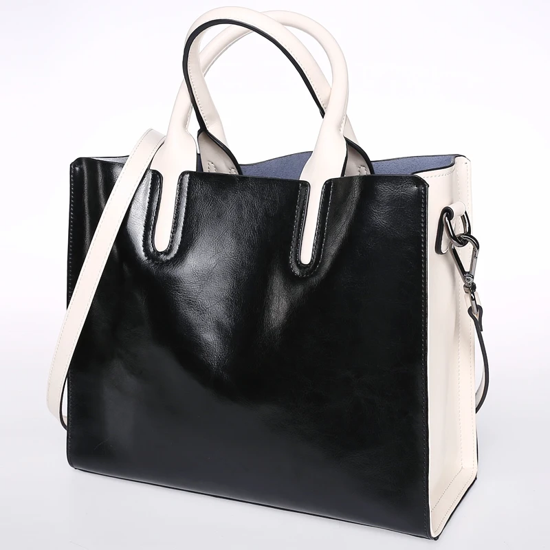 

Beautiful Simple Fashion Genuine Leather Women Handbags Perfect Quality Oil Wax Cow Leather Women's Shoulder Messenger Bags Tote