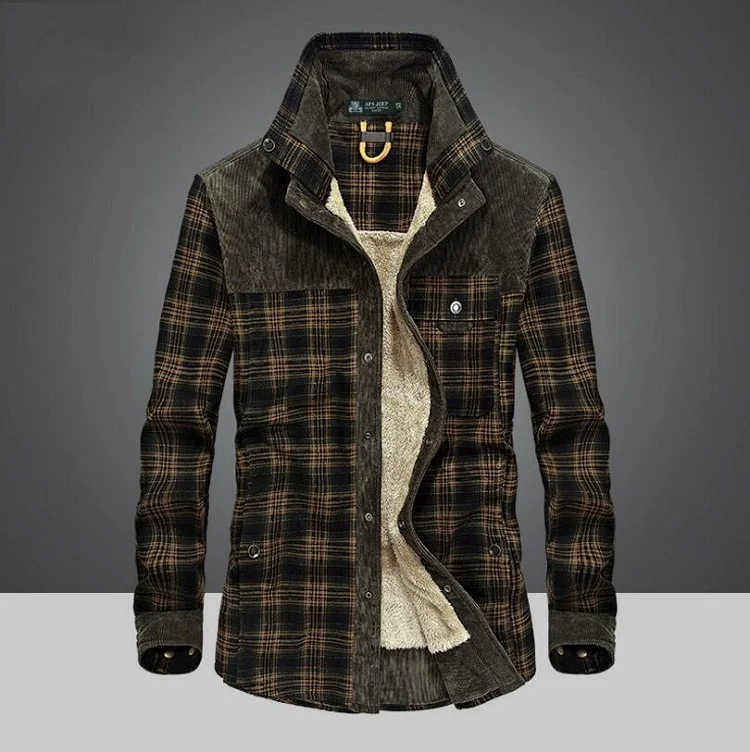 AFS JEEP, брендовая мужская зимняя плотная теплая рубашка, шерсть, флисовая клетчатая рубашка с длинными рукавами, мужская военная куртка, Camisetas Hombre