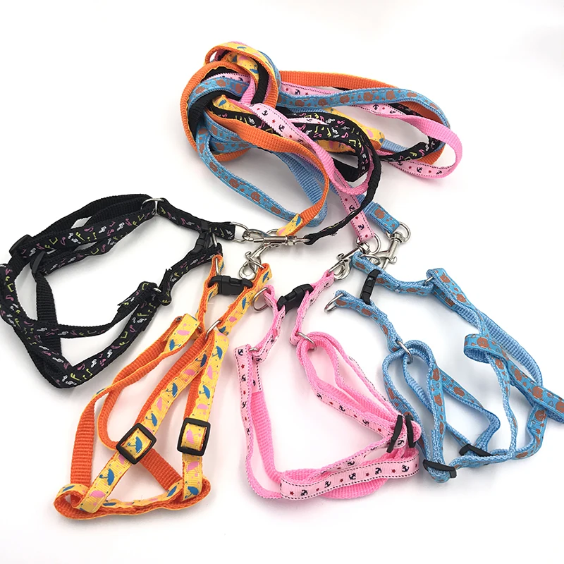

Bilayer Durable Adjustable Nyloon Pet Dog Collar Harness Set Dog Leashes Dog Cat Lead Leash Training Walking Vest Lead