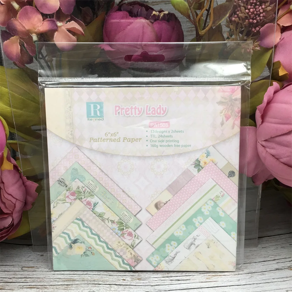 

24pcs/Pack 6*6inch 15.2cm Pretty Lady Patterned Paper Pack for Scrapbooking DIY Happy Planner Card Making Journal Project