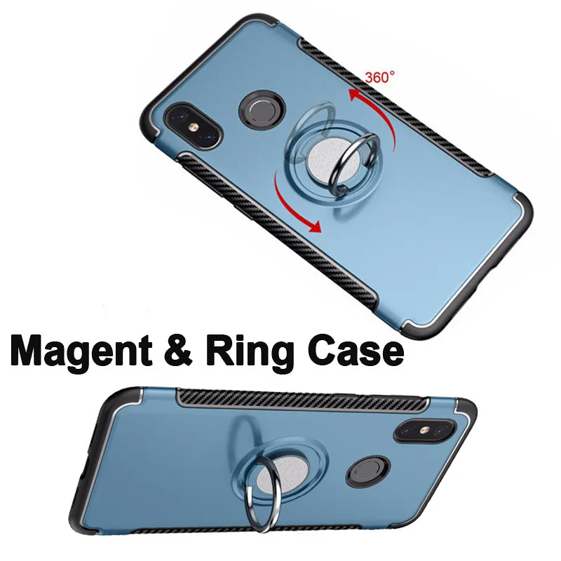 

WeeYRN Roating Finger Ring Hard PC Magnetic Case Xiaomi mi A2 A1 8 mi A2 8 lite Hybrid Stand Full Case Cover Xiaomi mi A2 8 lite